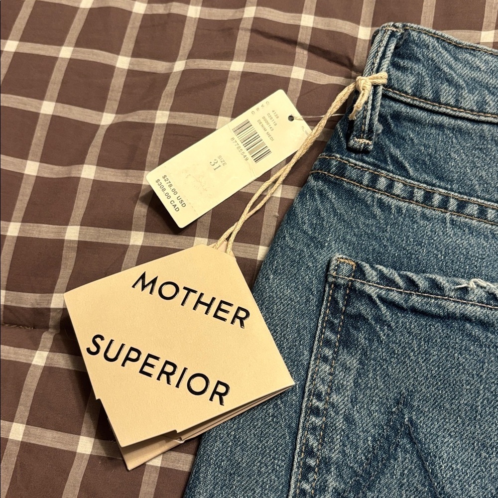 BNWT MOTHER The Split Second Denim Midi Skirt - Picture 6 of 12